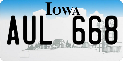 IA license plate AUL668
