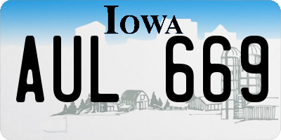 IA license plate AUL669