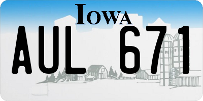 IA license plate AUL671