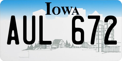 IA license plate AUL672