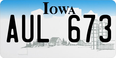 IA license plate AUL673