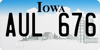 IA license plate AUL676