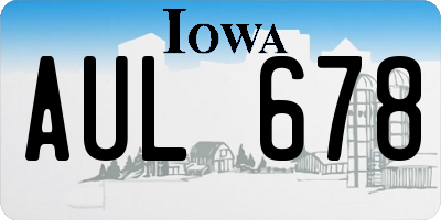 IA license plate AUL678