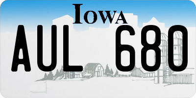 IA license plate AUL680