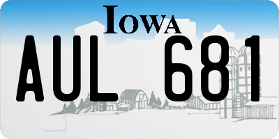 IA license plate AUL681
