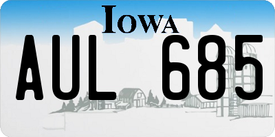 IA license plate AUL685