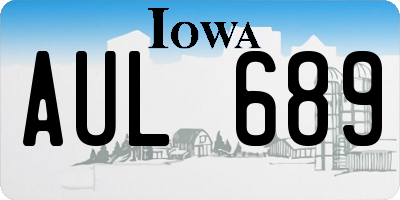 IA license plate AUL689