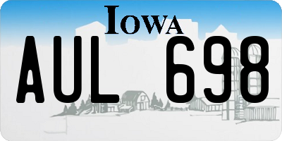IA license plate AUL698