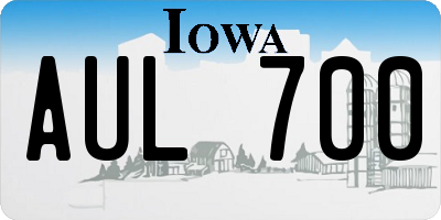 IA license plate AUL700