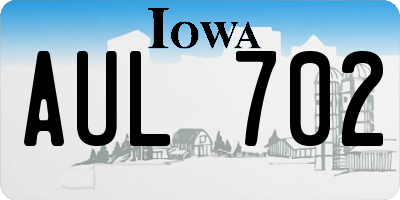 IA license plate AUL702