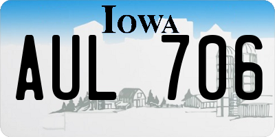 IA license plate AUL706