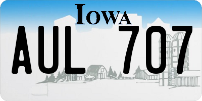 IA license plate AUL707