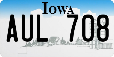 IA license plate AUL708