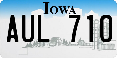 IA license plate AUL710