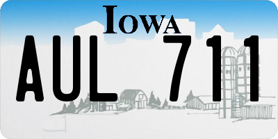 IA license plate AUL711
