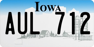 IA license plate AUL712