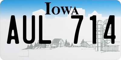IA license plate AUL714