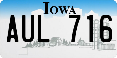 IA license plate AUL716