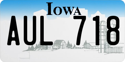IA license plate AUL718