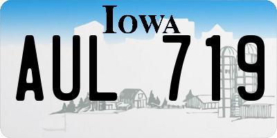IA license plate AUL719
