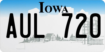 IA license plate AUL720