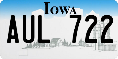 IA license plate AUL722
