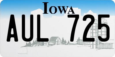 IA license plate AUL725