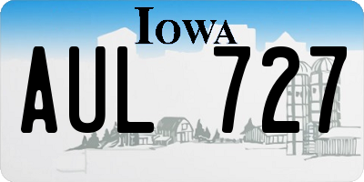 IA license plate AUL727