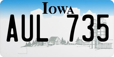 IA license plate AUL735
