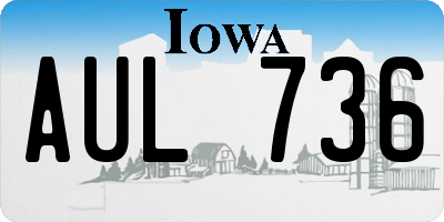 IA license plate AUL736