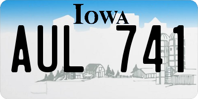 IA license plate AUL741