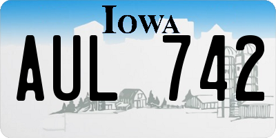 IA license plate AUL742