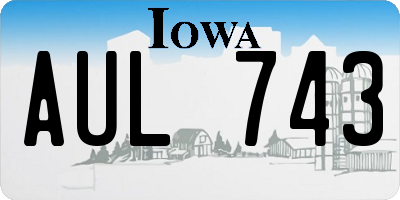 IA license plate AUL743