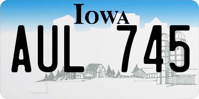 IA license plate AUL745