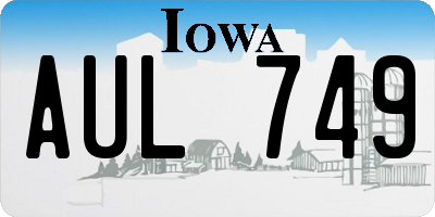 IA license plate AUL749