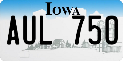 IA license plate AUL750