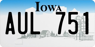 IA license plate AUL751