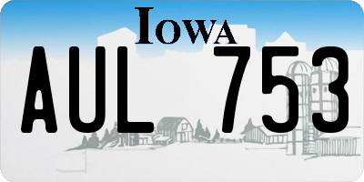 IA license plate AUL753