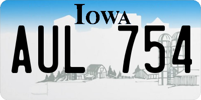 IA license plate AUL754