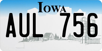 IA license plate AUL756