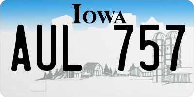 IA license plate AUL757
