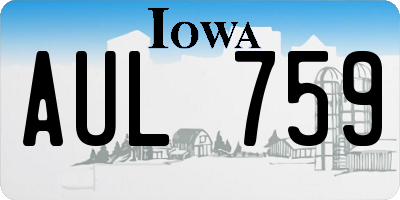 IA license plate AUL759