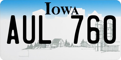 IA license plate AUL760