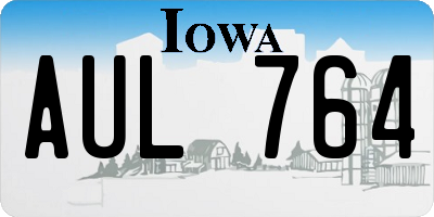 IA license plate AUL764