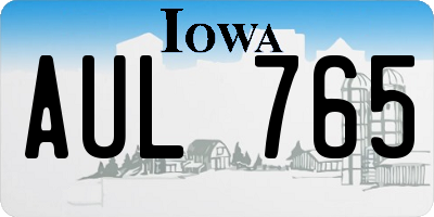 IA license plate AUL765