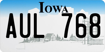 IA license plate AUL768