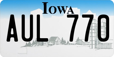 IA license plate AUL770