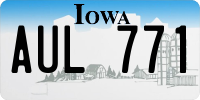IA license plate AUL771