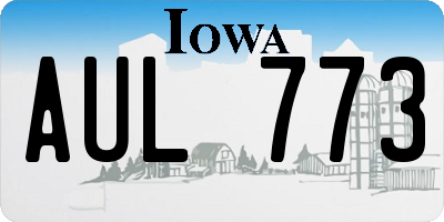 IA license plate AUL773