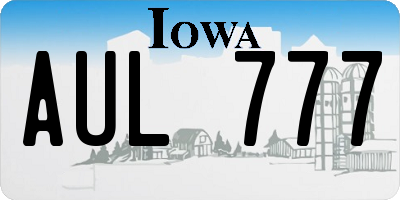 IA license plate AUL777